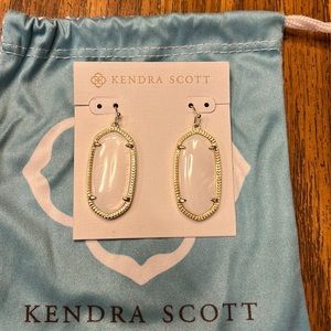 Kendra Scott Elle Gold Drop Earrings in White